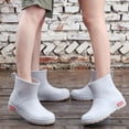 thumbnail image 5 of Ladies' Thick Soled Fashionable Rain Boots Anti Rain Boots Outdoor Couple Style Fishing Car Washing Waterproof Short Tube Rain Rubber Shoes Gray 40, 5 of 6