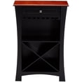 thumbnail image 3 of Jasper Wine Storage & Bar Cabinet With Glass Holders & Drawer, Black & Natural Wood, Transitional, 3 of 11