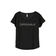 thumbnail image 1 of Coffeeholic Women's Fashion Slouchy Dolman T-Shirt Tee Heather Black Small, 1 of 4