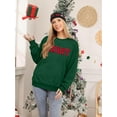 thumbnail image 3 of DEXIO Merry Christmas Sweatshirts for Women Glitter Patch Merry Letter Shirts Oversized Pullover Tops, 3 of 12