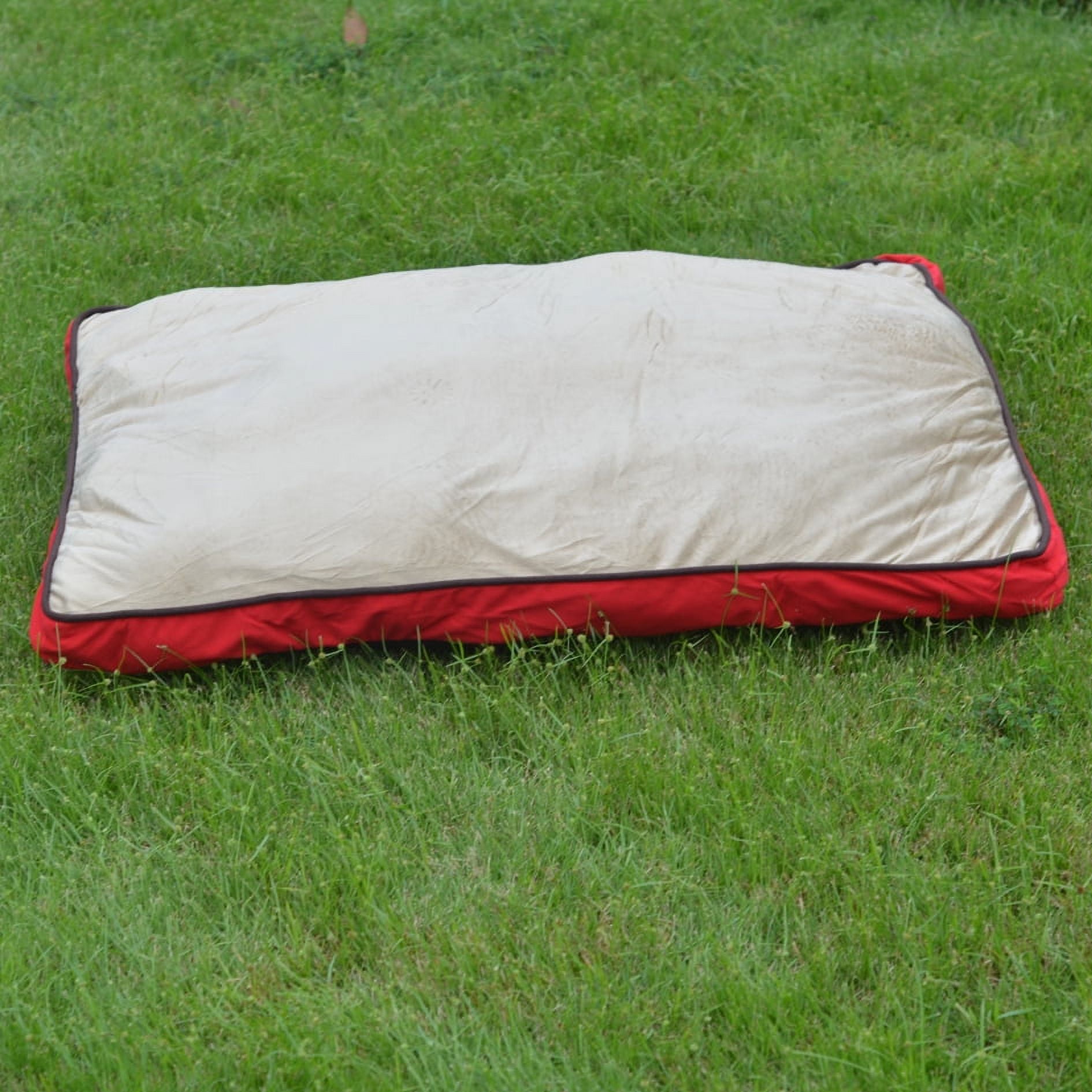 Sunny RED Dog Cat Soft Pet Bed w Waterproof Lining, Removal Color, Non Skid Base