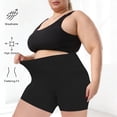 thumbnail image 5 of Tsesme Women’s Plus Size Yoga Shorts 3" Elastic High Waisted Slim Fits Shorts Summer Cycling Workout Sport Shorts ,Black,3XL, 5 of 9