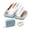 A001- Blue Floral Pill Organizer, variant on Travel Pill Organizer with 14 Clear Zipper Pouches and Color-Coded Labels, Blue Floral Hard Shell Case, for Daily and Vitamin Storage