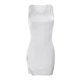 thumbnail image 5 of ICHUANYI Clearance Women Summer Fashion Solid Split Round-Neck Sleeveless Casual Party Tight Dress(White, S) ICHUANYI WER2023081505656, 5 of 5