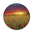 thumbnail image 1 of Flower Mouse Pad for Computers, Meadow with Grass and Poppies Dark Dramatic Sky in the Background, Round Non-Slip Thick Rubber Modern Gaming Mousepad, 8" Round, Green Scarlet Cadet Blue, by Ambesonne, 1 of 2