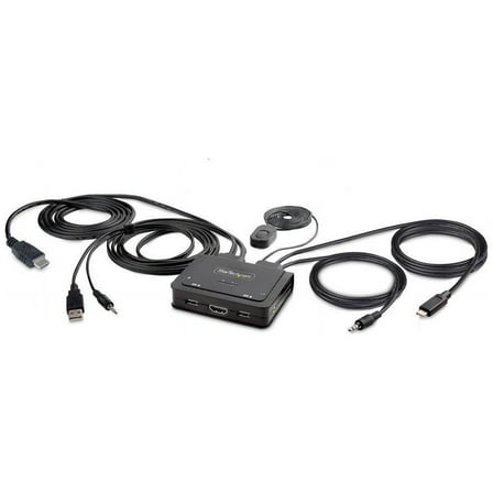 StarTech 2-Port Hybrid USB-C HDMI Cable KVM Switch 4K 60Hz C2H46UACCBLKVM