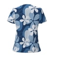 thumbnail image 4 of Naloa Flower Print T-Shirts Short Sleeve V Neck Tees for Women Fashion Tops Trendy Lightweight Soft Casual Summer Outfits Clothes, 4 of 5