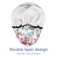 thumbnail image 4 of Shower Caps,Pioneer Flower Floral Print Pattern Waterproof Shower Cap for Women 4 Pieces,Double Reusable Hair Cover for Shower PEVA Elastic Stretch Hem, 4 of 7