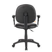Boss Office Products Diamond Task Chair, Antimicrobial Vinyl with Adjustable Arms, Black