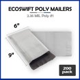 thumbnail image 2 of EcoSwift Brand Premium Poly Shipping Bag Waterproof Durable Self-Seal Mailer 2.35 Mil, 6 in. x 9 in. (Size 1), Solid Gray, 200-Pack, 2 of 4