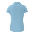 thumbnail image 3 of Women's Cutter & Buck  Powder Blue Atlanta Braves Daybreak Eco Recycled V-Neck Polo, 3 of 3