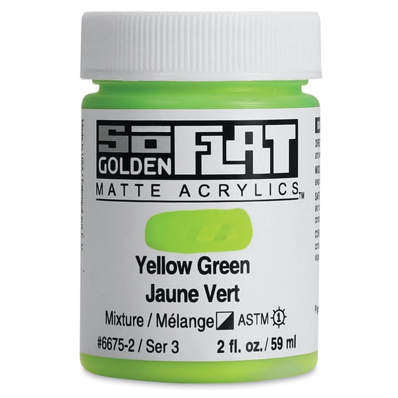 Golden SoFlat Matte Acrylic Paint - Yellow Green, 59 ml, Jar