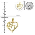 thumbnail image 2 of Gold Heart Dove Charm Pendant - 10 Karat Gold - Heart Jewelry - Dove Animal Charm - Optional Gold Chain, 2 of 4