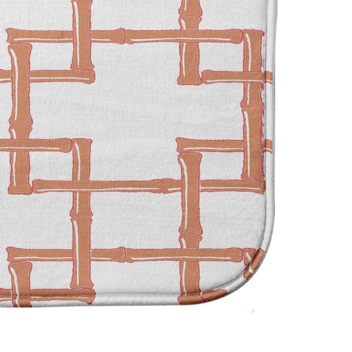 Simply Daisy 34" x 21" Plush Microfiber Orange Bamboo Bath Mat