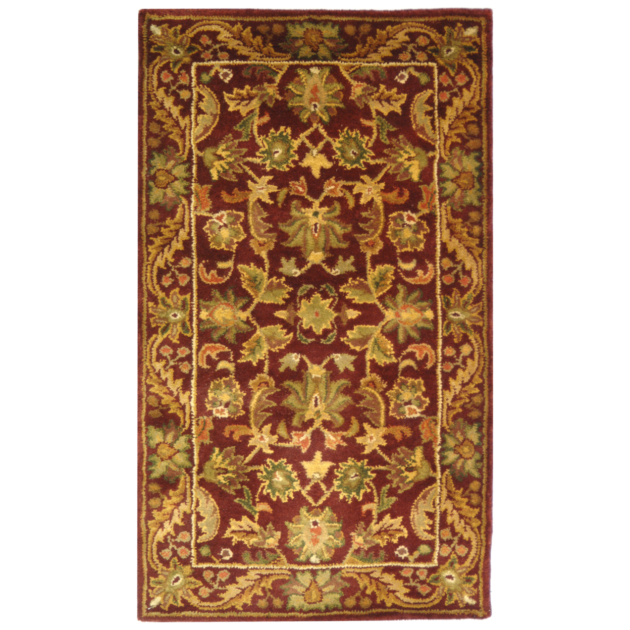 SAFAVIEH Antiquity Carmella Floral Bordered Wool Area Rug, Wine/Gold, 3' x 5' - image 2 of 10