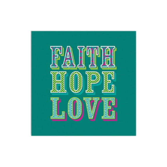 Faith Hope Love Bold Kelly Green 12 x 12 Wood Wall Sign Plaque