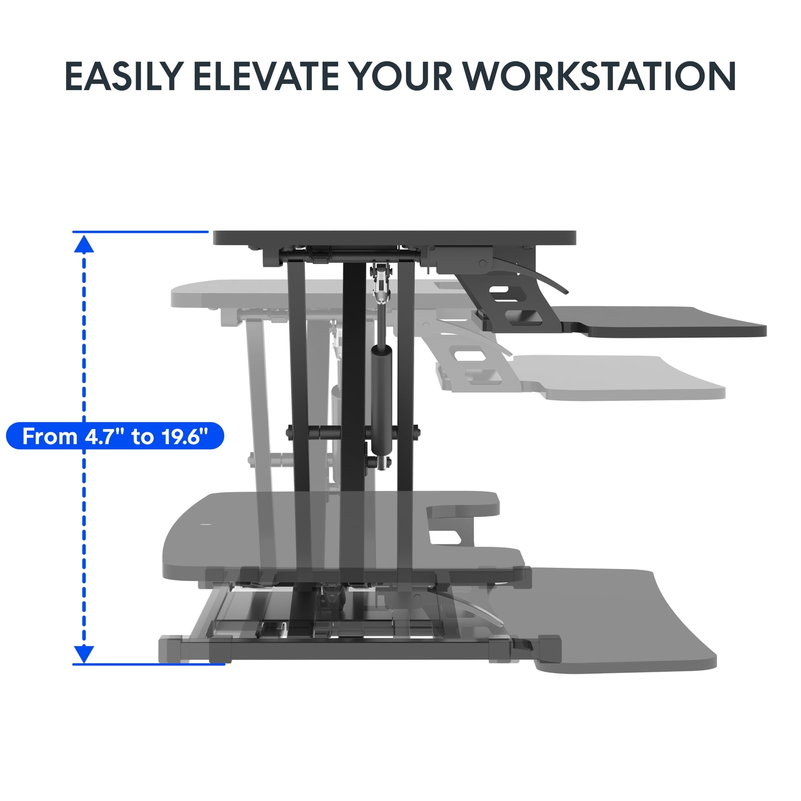 LINJH Standing Desk Converter 28" Wide Height Adjustable Sit Stand Riser