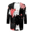 thumbnail image 5 of JTZGDY Cute Cat Print Summer T-Shirts for Women Loose Fit Dressy Casual 3/4 Length Sleeve Crewneck Graphic Tunic Tees Blouse Trendy Comfy Pullover Tops Black L, 5 of 6