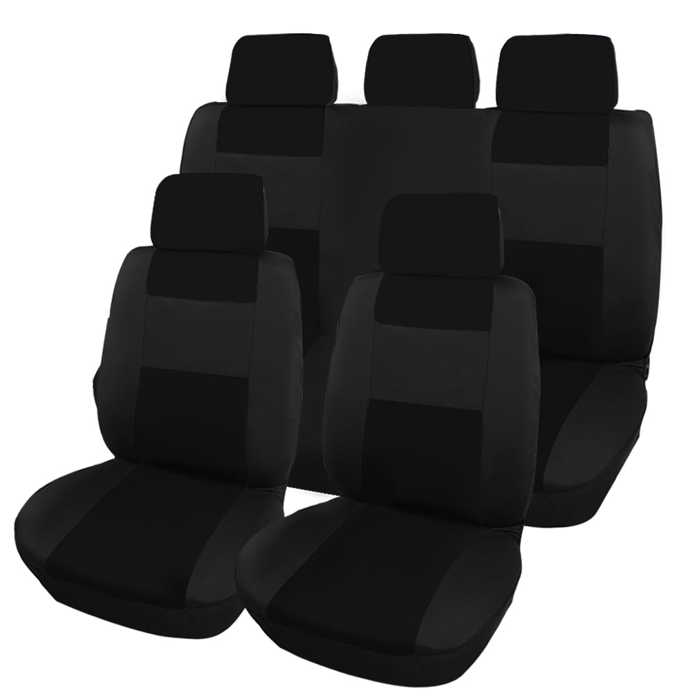 5-Seat Auto Car Seat Covers Front Rear Head Rest Cover Protector