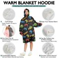 thumbnail image 5 of Wearable Oversized Blanket,Multicolor Controllers Games Icons Black Pattern Wearable Blanket Hoodie for Adults,Cozy Hooded Blankets with Super Pockets,Super Warm Fuzzy Pullover for Women & Men, 5 of 6
