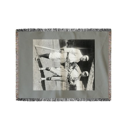 Dover Blanket - Hans Lobert, NY Giants; Joe Schultz Brooklyn Dodgers, Baseball Photo (60x80 Woven Chenille Yarn Blanket)