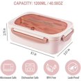 thumbnail image 6 of 1200ML Lunch Containers for Adults, LeakProof Lunch Box with Utensils, BPA Free, 3 Compartment Bento Box Microwave Safe, 6 of 7