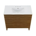 thumbnail image 5 of Cascade 36 in. Brown oak Bathroom Vanity With White, 3-Hole Ceramic Sink Top, 5 of 8