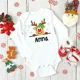 thumbnail image 4 of Body navideño personalizado para bebé, ropa personalizada con ciervo para recién nacidos, mono de manga larga para niños y niñas, trajes de fiesta para bebés, 4 of 5