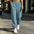 thumbnail image 2 of AherBiu Jogging Pants for Women Cinch Bottom Sweatpants Baggy Loose Fitted Elastic Waisted Casual Sweat Pants with Pockets(Medium,Light Blue), 2 of 8