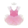 thumbnail image 4 of TiaoBug Kids Girl Ruffle Flying Sleeve Ballet Tutu Dress Ballerina Costume Dancewear, 4 of 7