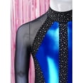 thumbnail image 7 of iiniim Girls Dance Unitard Ice Skating Outfits Long Sleeve Gymnastics Leotard with Yoga Leggings Pants Set Activewear Blue 8, 7 of 7
