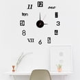 thumbnail image 2 of Reloj de pared moderno Injueey sin marco silencioso acrílico espejo 40cm Negro, 2 of 6