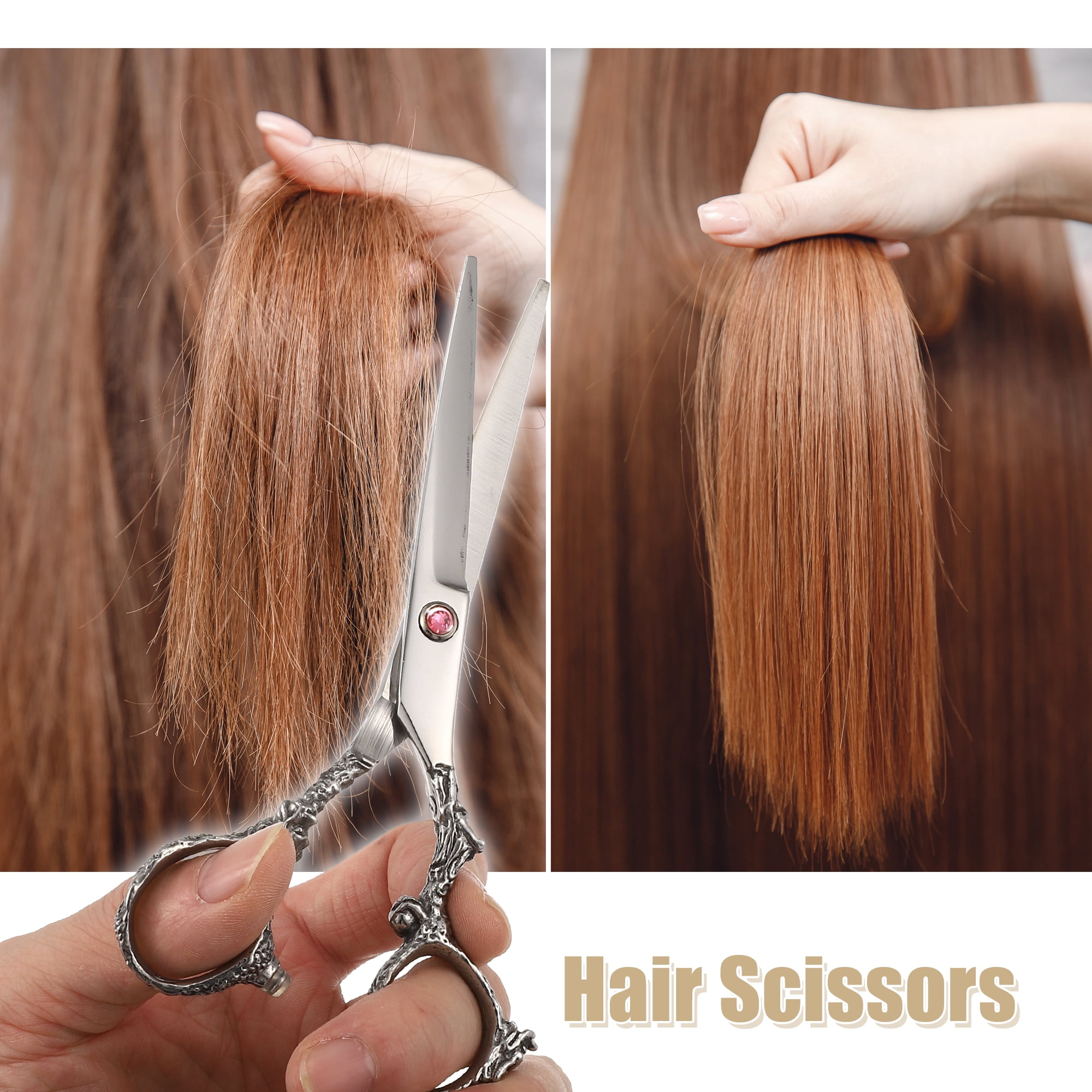 Unique Bargains Barber Hair Cutting Scissors Stainless Steel Silver Tone