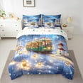 thumbnail image 2 of Castle Fairy Cute Snowman Twin Bedding Sets 7-Piece for Boys Girls,Merry Christmas Bedding Comforter Set Microfiber,Winter Train Railway Breathable Sheet Sets,Ultra Soft Home Decor,Reversible, 2 of 8