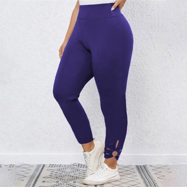 WILLBEST Pantalones Casuales para Mujer, Cintura Elástica, Deportivos, Ajustados, de Diseño Hueco, para Un Rendimiento Activo. Extra Grande