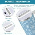 thumbnail image 3 of 30 oz Tumbler with Lid and Straw Christmas Snowflakes Blue Water Bottle Insulated Cup with Handle, Stainless Steel Water Cup Fits in Car Cup Holder, 3 of 6