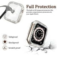 thumbnail image 4 of 2 Pack Bling Case for Apple Watch 40mm with Built-in Tempered Glass Screen Protector, iWatch Series 6 SE 5 4 All Round Protection Hard PC Full Edge Protective Diamond Cover Accessories for Women Girls, 4 of 5