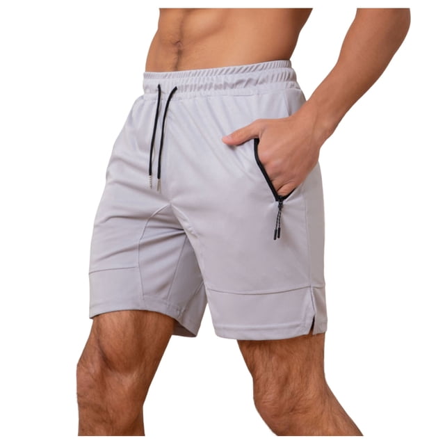 Shorts d'Été pour Hommes Couleur Unie - Design Costume, Longueur 5/4, Polyester/lin, Poches Zippées, Lavable en Machine