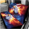 thumbnail image 3 of Jeiento Eagle Car Seat Covers Full Set of 14 USA Flag Steering Wheel Cover Armrest Cover Seatbelt Pads Cup Coasters Car Headrest Cover Keychain Interior Auto Accessory 4Th of July Decor, 3 of 7