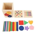 thumbnail image 2 of Activity Wooden Shape Sorter Toy Early Learning Educational Color Shape Matching Cube for Toddlers, 2 of 7