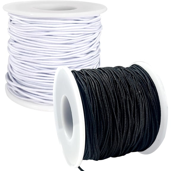 Elastic String for Bracelets 330ft Elastic Cord 1mm for Jewelry Making/Beading/Crafts(Black White)