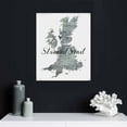 thumbnail image 4 of Wuche Map Wall Art Print - Silhouette Decor Print with Coordinates. Makes a Great Scottish-Themed Gift. Shades of Grey, Black &amp; White. 12x16 in, 4 of 4