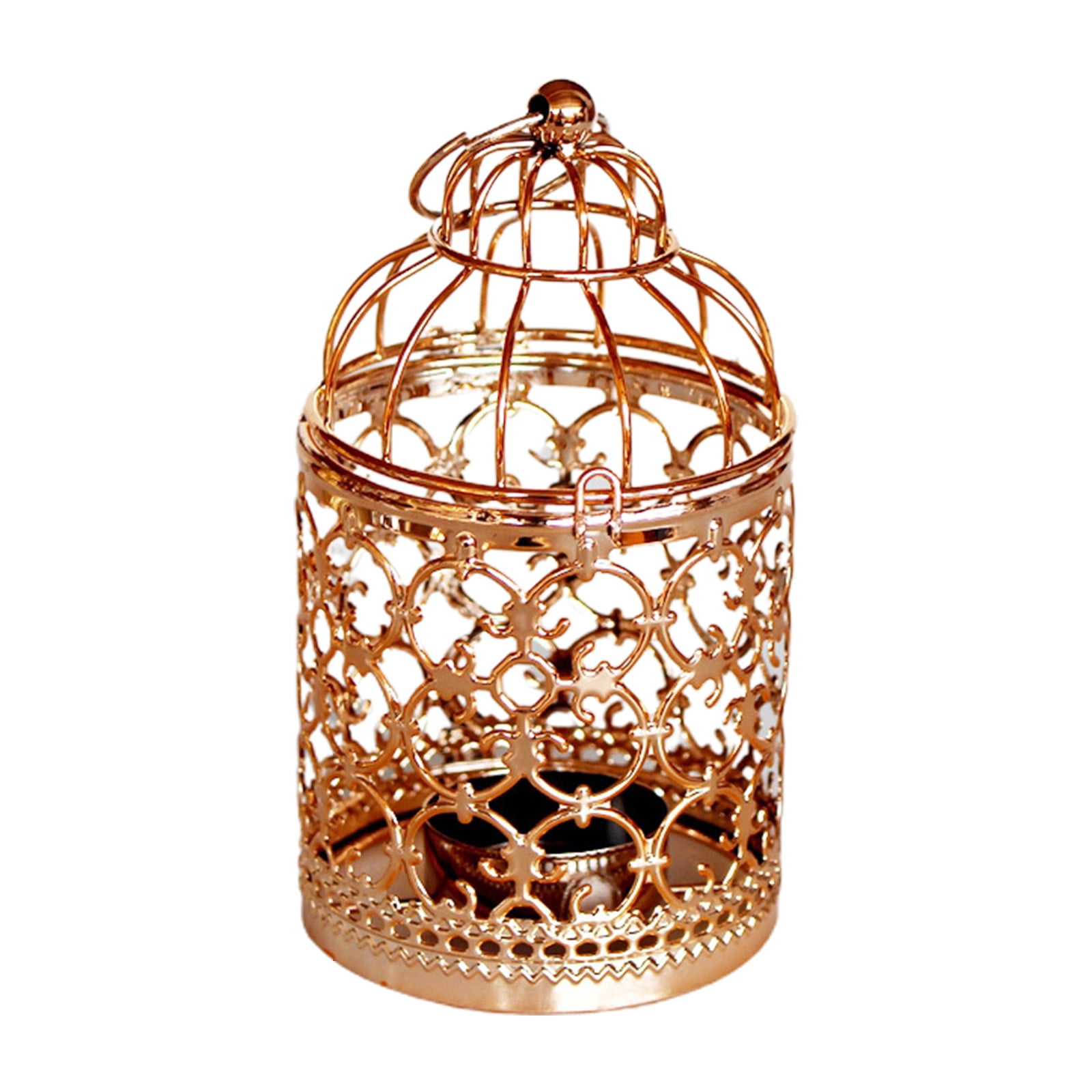 Bird Cage Candle Holder Wrought Iron Hollow Metal Candlestick Hanging