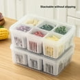 thumbnail image 6 of Walmart Food Storage Containers with Lids Airtight, Fridge Fresh-Keeping Container with 6 detachable small boxes, Portable Divided Fruit Storage Container Onion Ginger Garlic Cherry Storage, 6 of 13