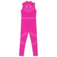 thumbnail image 4 of iiniim Kids Girls Shiny Full Body Unitard Rhinestone One Piece Leotard Sleeveless Gymnastics Dancewear Hot Pink 6, 4 of 7