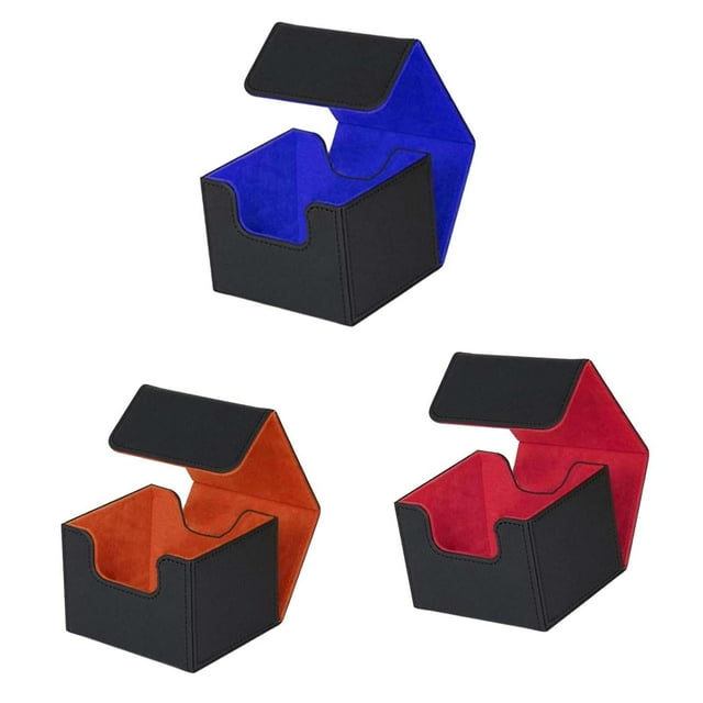 Cierre de juego de caja de cubierta de tarjeta para tarjeta coleccionable + Cierre de juego de caja de cubierta de tarjeta para tarjeta coleccionable + Coche naranja y rojo y azul CUTICAT Estuche de baraja de cartas