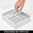thumbnail image 5 of mDesign Stackable Plastic Jewelry Box, Storage Organizer, 3 Pieces - Light Gray, 5 of 8