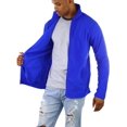 thumbnail image 6 of ToBeInStyle Men's Zip Up Long Sleeve High Collar Polar Fleece Jacket - Royal Blue - Large, 6 of 7