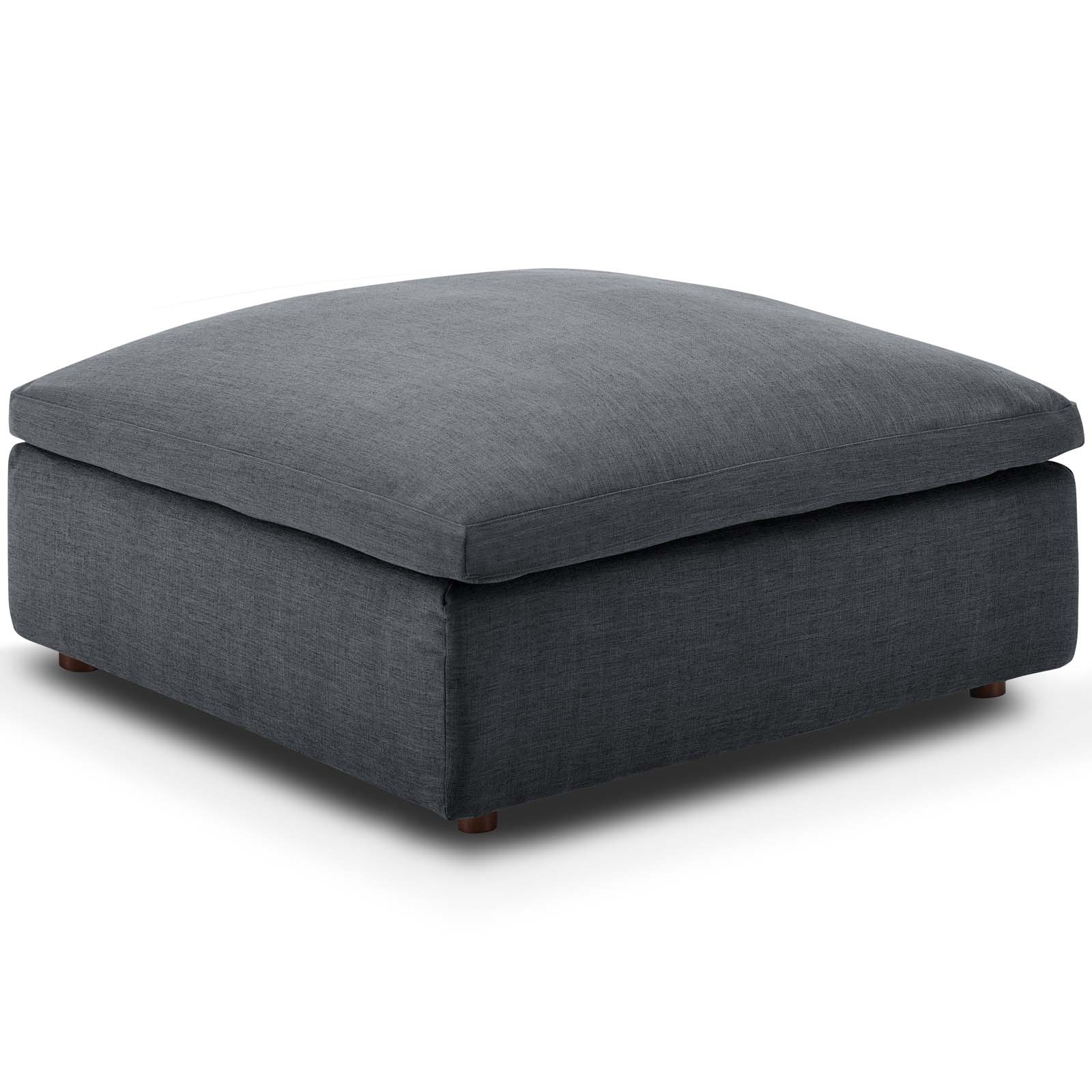 Down Filled Overstuffed Ottoman, Gray