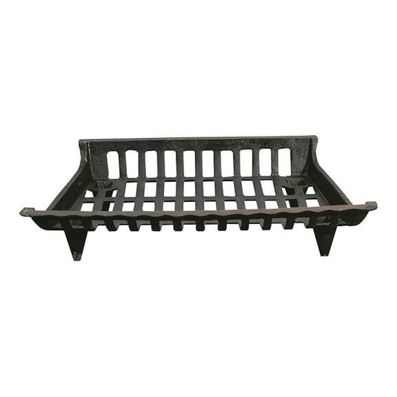 Cast Iron Fire Grate 24 Inch - Heavy Duty Fireplace Grate - Black Firewood Rack - Durable Fire Pit Grate for Wood Burning - Hearth Protection